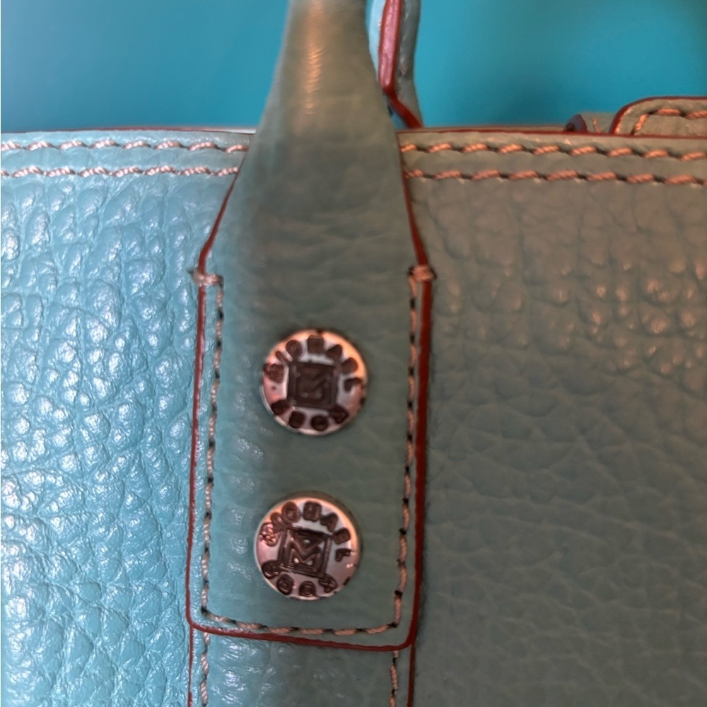 Michael Kors Blue Leather Satchel with Structured Design - Picture 4 of 8
